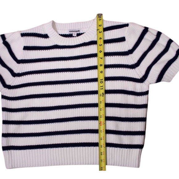 Vigoss Striped Short Sleeve Knit Sweater – Women’s Large - Picture 14 of 15